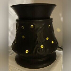 PartyLite Fragrance Wax Warmer Flat Black Finish Electric Light Up Scent Glow